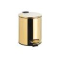 Brillantbad BILLO Abfalleimer Edelstahl Gold poliert 260x205x265 mm, 5 Ltr für Bad & Küche >> Freistehend anwendbar