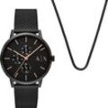 Multifunktionsuhr ARMANI EXCHANGE, schwarz, Armbanduhren, Herren, Armbanduhr, Herrenuhr, Edelstahlarmband, Ideal auch als Geschenk