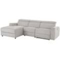 Ecksofa HOME AFFAIRE "Sentrano, L-Form", grau (hellgrau), B:275cm H:82cm T:164cm, NaturLEDER/Kunstleder (Das Leder hat eine Dicke von 0, 9-1, 0 mm), Kunstleder, Webstoff (95% Polyester, 5% Nylon), Struktur fein (95% Polyester, 5% Nylon), Sofas, 275 cm, man. o. elektr. Relaxfunktion und USB/Kopfverstellung