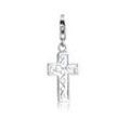 Charm-Einhänger NENALINA "Kreuz Symbol Schutz Anhänger Ornament 925 Silber", silber, Charms, Damen, ohne Stein, Silber 925 (Sterlingsilber)