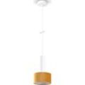 Pendelleuchte PACO HOME "VELUTA" Lampen Gr. Ø 15cm H: 17,5cm, weiß Wohnzimmer Hängeleuchte Stoffschirm Esszimmer Modern GU10