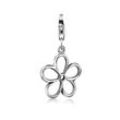 Charm-Einhänger NENALINA "Anhänger Blume Flower Sommer 925 Silber", silber, Charms, Damen, ohne Stein, Silber 925 (Sterlingsilber)