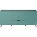 Sideboard ANDAS "Mikkeline" Sideboards Gr. B/H/T: 180cm x 82cm x 42cm, 3 St., blau (dusk melamin) TV-Schrank, B H: 180 82 cm