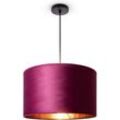 Pendelleuchte PACO HOME "Hugo uni Color" Lampen Gr. Ø 45,5cm H: 28cm, schwarz Designlampe Wohnzimmer Lampenschirm aus Velour Unifarben Deko E27 Kabel 1,5m