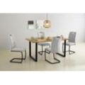 Esstisch HELA "GISELLE Baumkantentisch, Küchentisch, TOPSELLER OTTOs Choice", beige (natur, schwarz, wildeiche), B:160cm H:76cm T:90cm, Tische, Kufengestell Metall, Industrial Design, 140 - 200 cm Breite, 2 Farben