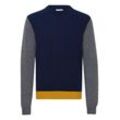 Strickpullover CASUAL FRIDAY "Strickpullover CFKarl" Gr. L, blau (navy blazer), Herren, Feinstrick, Obermaterial: 80% Wolle WO. 20% Polyamid PA., unifarben, Pullover