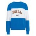 Rundhalspullover BALL "Rundhalspullover BAMONTANA SWEAT", Damen, Gr. L, blau (olympia blau), Obermaterial: 100% Baumwolle CO(Bio)., casual, normal, Rundhals, Langarm, Pullover