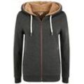 Sweatjacke OXMO "Sweatjacke OXVicky", Damen, Gr. M, grau (dar grau m), Obermaterial: 80% Polyester PES. 20% Baumwolle CO., casual, normal, ohne Ausschnitt, Sweatjacken