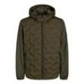 Hybridjacke JACK & JONES "JCOHEAT HYBRID JACKET NOOS", Herren, Gr. S, grün (forest night), Web, Obermaterial: 100% Polyester, unifarben, modisch, regular fit, Langarm mit Gummizug, Jacken