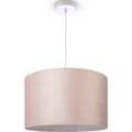 Pendelleuchte PACO HOME "Hugo uni Color" Lampen Gr. Ø 45,5cm H: 28cm, beige Wohnzimmer Lampenschirm aus Velour Unifarben Deko E27 Kabel 1,5m