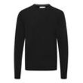 Strickpullover CASUAL FRIDAY "Strickpullover CFKarl" Gr. XXXL, schwarz (anthrazit schwarz), Herren, Feinstrick, Obermaterial: 80% Wolle WO. 20% Polyamid PA., unifarben, Pullover