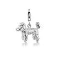 Charm-Einhänger NENALINA "Pudel Hund Dog Anhänger 925 Silber" Charms Gr. ohne Stein, silberfarben (silber) Damen