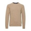 Strickpullover CASUAL FRIDAY "Strickpullover CFKarl" Gr. L, beige (silber mink melange), Herren, Feinstrick, Obermaterial: 80% Wolle WO. 20% Polyamid PA., unifarben, Pullover