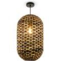 Pendelleuchte PACO HOME "KAGLONG" Lampen Gr. Ø 30cm H: 51cm, schwarz Rattan Optik Pendelleuchte Korblampen Hängend Wohnzimmer Boho Natur