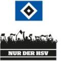 Wandtattoo WALL-ART "Nur der HSV Fans und Logo" Wandtattoos Gr. B/H/T: 100cm x 100cm x 0,1cm, bunt (mehrfarbig) selbstklebend, entfernbar