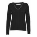 Strickpullover PULZ JEANS "Strickpullover PZSara", Damen, Gr. XS, schwarz (schwarz beauty), Obermaterial: 80% Viskose LENZINGu00bf ECOVEROu00bf CV LenzEcov. 20% Polyester PES., unifarben, casual, normal, Langarm, Pullover