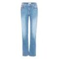 Röhrenjeans PULZ JEANS "Rhrenjeans PZKarolina" Gr. 28, Länge 32, blau (light blau denim), Damen, Jeans, Obermaterial: 92% Baumwolle CO. 6% Elastodien ED. 2% Elasthan EL., unifarben, Jeans