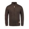 Strickjacke SOLID "Strickjacke SDPoul", Herren, Gr. M, braun (coffe b me), Grobstrick, Obermaterial: 50% Baumwolle CO. 50% Polyacryl PAN., unifarben, casual, Strickjacken