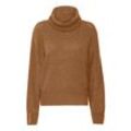 Rollkragenpullover ICHI "Rollkragenpullover IHKamara" Gr. L, braun (monk's robe), Damen, Obermaterial: 52% Polyacryl PAN. 30% Polyester Pol. recyc.. 15% Alpaka WP. 3% Elasthan EL., unifarben, Pullover