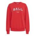 Rundhalspullover BALL "Rundhalspullover BALTAYLOR SWEAT", Damen, Gr. M, rot (chinese rot), Obermaterial: 100% Baumwolle CO(Bio)., casual, normal, Rundhals, Langarm, Pullover