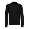 Strickpullover CASUAL FRIDAY "Strickpullover CFKarl" Gr. L, schwarz (anthrazit schwarz), Herren, Obermaterial: 50% Wolle WO. 50% Polyacryl PAN., unifarben, Pullover