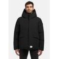 Winterjacke KHUJO "Gero-YM", Herren, Gr. L (52), schwarz, Material: 85% Polyester, 15% Baumwolle, Futter: 100% Polyester, Wattierung: 100% Polyester, casual, gerade hüftbedeckend, Langarm Ärmel ohne Ärmelschlitz normaler Saum, Jacken, Warme Herren Outdoorjacke mit Kapuze