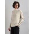 Strickpullover STREET ONE Gr. 34, weiß (cream melange) Damen Pullover mit Turtleneck