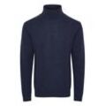 Strickpullover CASUAL FRIDAY "Strickrollkragenpull CFKarl" Gr. S, blau (navy blazer), Herren, Feinstrick, Obermaterial: 80% Wolle WO. 20% Polyamid PA., unifarben, Pullover