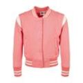 Allwetterjacke URBAN CLASSICS "Urban Classics Damen Girls Inset College Sweat Jacket", Mädchen, Gr. 110/116, pink (palepink, sandweiß), 65% Baumwolle, 35% Polyester, mehrfarbig, casual, normal, Rundhals, Langarm, Jacken