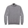 Rollkragenpullover OLYMP "OLYMP Strick Casual", Herren, Gr. XXL, grau (silbergrau), Strick, Obermaterial: 100% Schurwolle, casual, regular fit, Langarm Strickbündchen, Pullover