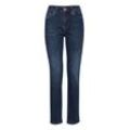 Röhrenjeans PULZ JEANS "Rhrenjeans PZLiva" Gr. 27, Länge 30, blau (dunkelblau denim), Damen, Jeans, Obermaterial: 94% Baumwolle CO. 5% Polyester PES. 1% Elasthan EL., unifarben, Jeans