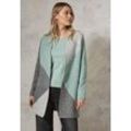 Cardigan CECIL, Damen, Gr. L (42), glaced grün melange, Stoff, 42% Polyacryl, 31% Polyester, 27% Baumwolle, colorblocking, casual, normal hüftlang, ohne Ausschnitt, Langarm Bündchen, Strickjacken, im angenehmen Materialmix