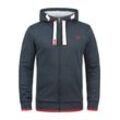 Kapuzensweatjacke SOLID "Kapuzensweatjacke SDBenjamin", Herren, Gr. L, blau (ins blu m), Obermaterial: 50% Baumwolle CO. 50% Polyester PES., casual, Sweatjacken