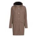 Regenjacke ICHI "Regenjacke IHTazi" Gr. L, beige (fossil), Damen, Obermaterial: 100% Polyester PES., Jacken