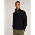 Sweatjacke TOMMY HILFIGER "ESSENTIAL FLEECE ZT STAND COLLAR" Gr. XXXL, schwarz, Herren, Sweatware, Obermaterial: 60% Baumwolle, 40% Polyester, unifarben, Sweatjacken, mit Logostickerei