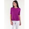 T-Shirt SEIDEL MODEN, Damen, Gr. 34, lila (beere), Jersey, Obermaterial: 95% Viskose, 5% Elasthan, unifarben, Basic, figurumspielend hüftlang, Rundhals, Halbarm abgesteppte Kante, Shirts, mit Rundhalsausschnitt, MADE IN GERMANY