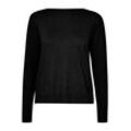 Strickpullover PULZ JEANS "Strickpullover PZSara", Damen, Gr. M, schwarz (schwarz beauty), Obermaterial: 80% Viskose LENZING ECOVERO CV LenzEcov. 20% Polyester PES., unifarben, casual, normal, Rundhals, Langarm, Pullover