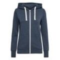 Kapuzensweatjacke OXMO "Kapuzensweatjacke OXOlinda", Damen, Gr. M, blau (ins blau m), Obermaterial: 80% Polyester PES. 20% Baumwolle CO., casual, normal, ohne Ausschnitt, Sweatjacken