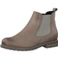 Chelseaboots TAMARIS Gr. 39, grau (taupe) Damen Schuhe Blockabsatz, Stiefelette, Businesschuh, Schlupfboots, Anziehlasche