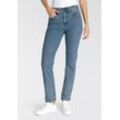 Straight-Jeans LEVI'S "724 High Rise Straight" Gr. 26, Länge 32, blau (middle course) Damen, Obermaterial: 85% Baumwolle, 7% Lyocell, 6% Elastomultiester, 2% Elasthan, Jeans