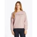 Sweatshirt TOMMY HILFIGER "MDRN REG CORP LOGO C-NK SWTSHRT", Damen, Gr. L (40), foggy pink, Sweatware, Obermaterial: 63% Baumwolle, 37% Polyester, unifarben, casual, regular fit hüftlang, Rundhals, Sweatshirts, mit Logoschriftzug