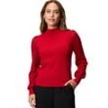 Strickpullover ZERO "zero Pullover mit Stehkragen" Gr. 34, savvy rot, Damen, Jersey, Obermaterial: 72% Viskose, 28% Polyester. Ärmelfutter: ohne Futter., transparent, Pullover, weiteres Detail