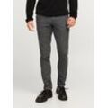 Chinos JACK & JONES "JPSTMARCO JJHENRY CHINO SN" Gr. 31, Länge 30, grau (dunkelgrau detail:houndstooth), Herren, Web, Obermaterial: 72% Baumwolle, 17% Polyester, 9% Viskose, 2% Elasthan, unifarben, Hosen