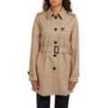 Langjacke TOMMY HILFIGER "HERITAGE SINGLE BREASTED TRENCH", Damen, Gr. XXL, beige (nos beige), Web, Obermaterial: 100% Baumwolle, unifarben, casual, figurbetont extralang, Langarm 2-Naht-Ärmel, Jacken, mti den typischen Trenchdetails & Tommy Streifen als Gürtelschlaufe