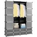 Regalsystem Kleiderschrank 16 Würfel mit Türen Steckregal Garderobe diy 180 x 142 x 37 cm - Hengda