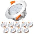 10X 3W Warmweiß led Einbaustrahler Deckenstrahler Einbauleuchten Decke led Deckenspots Spots Deckenleuchte Einbauspots Einbauleuchten für das bad