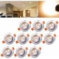 VINGO 10X LED Spot Einbaustrahler Set Einbauleuchte Deckenleuchte Strahler IP44 3W Warmweiß