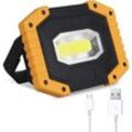 Lablanc - 1 Stück wiederaufladbares LED-Flutlicht, 30 w, Baustellenlicht, 3 Modi, tragbare Laterne, USB-LED-Flutlicht für Camping, Baustelle, Garage,