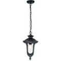 Außenlampe Aluminium Glas b: 23,5 cm h: max. 151 cm IP44 Schwarz rund Rustikal Hängelampe außen