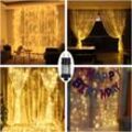 Weihnachts-Lichtervorhang, 3 m x 3 m, 300 led, 8 Modi, Lichterkette, Vorhang, Licht, Fenster, Lichterkette, Stimmungslampen, Vorhang, Licht,